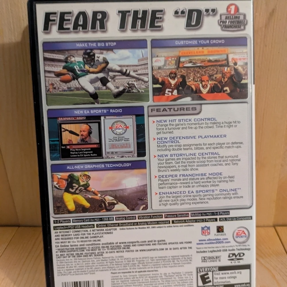 Madden NFL 2005 PlayStation 2 Game Used
